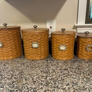 Longaberger Honey Brown Woven Canister Set